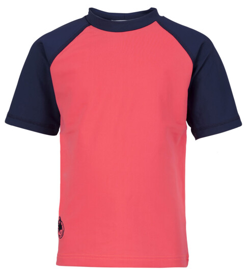 Petit Crabe Badetop Raglan UV50+ Nektarin/Blue 3 4 år 98 104 Badetøy Blå Rosa