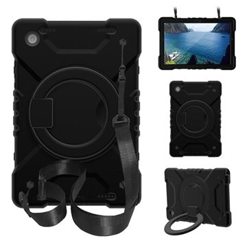 Samsung Galaxy Tab A8 10.5 (2021) Heavy Duty 360 Deksel med Håndrem Svart