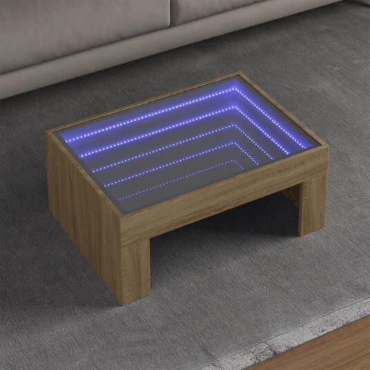  Salongbord med Infinity LED sonoma eik 70x50x30 cm 847611