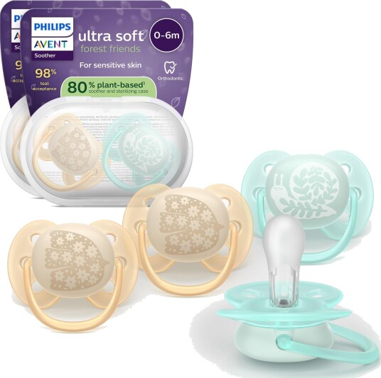 Philips Avent Ultra Soft Smokk 0-6 mnd Gul/Turkis 4 stk Philips Avent Ultra Soft Smokk 0-6 mnd Gul/Turkis 4 stk