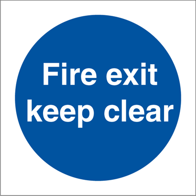 Jo Safety Fire exit keep clear Photoluminescent Self Adhesive Vinyl PV MM 150 x IMO 106111PVMM