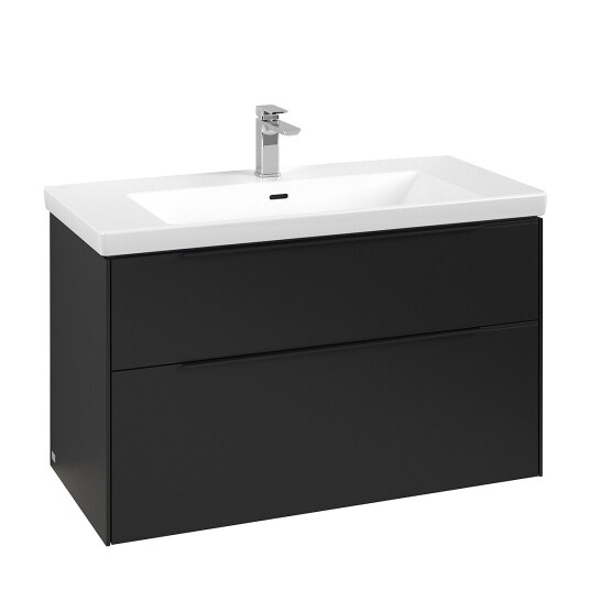 Villeroy & Boch Subway 3.0 Servantskap m/2 skuffer 973x576x478 mm Vulkansort Matt Villeroy & Boch Subway 3.0 Servantskap m/2 skuffer 973x576x478 mm Vulkansort Matt