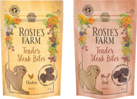 Rosie's Farm Adult Mini Steak Bites Pøvepakke & kylling okse 2 x 70 g