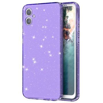 Samsung Galaxy A05 Stylish Glitter Series TPU-deksel Gjennomsiktig Lilla