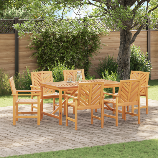 Hage Spisegruppe 6 pcs Brun Medium Massivt tre