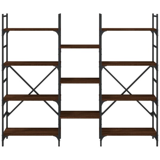 Bokhylle brun eik 160x28,5x136,5 cm konstruert tre 8721012339286