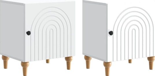  Nattbordskap 2 pcs Hvit 43 x 34,5 x 50 cm Konstruert tre