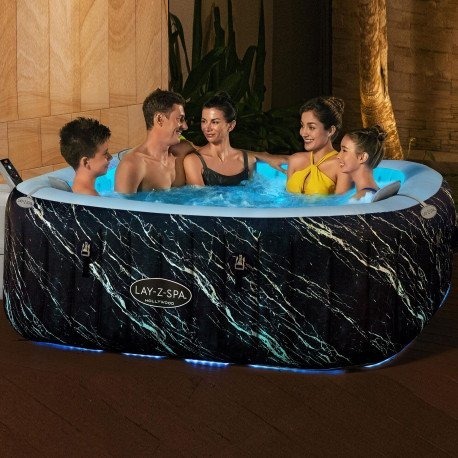 Lay-Z-Spa Hollywood 6 Marble 180x180x66cm Oppblåsbart Bestway Lay Z Spa Boblebad