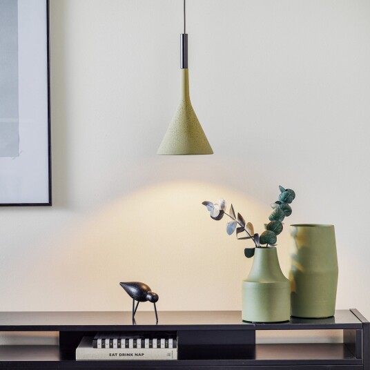 Hengelampe Foscarini Aplomb dimmbar Grønn Kjøkken Betong Design 36 Grønn