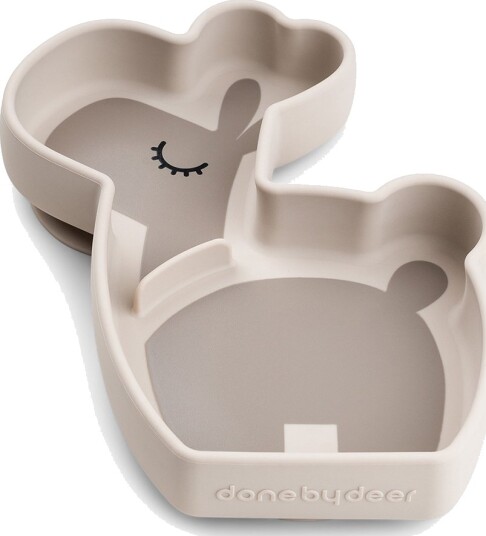 Done by Deer ™ Snack-tallerken i silikon Stick&Stay i Lalee Sand