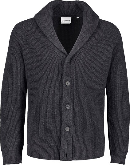 Lindbergh Lambswool Shawlcollar Cardigan CHARCOAL MEL XL