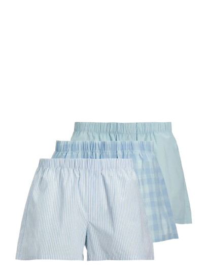 Jack & Jones Jacmilano Woven Boxers 3 Pack Noos   Blue   S