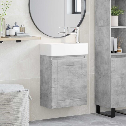 Badeværelses enhet med kran Betonggrå 45,5 x 25,5 x 84 cm Badeværelses enhet med kran Betonggrå 45,5 x 25,5 x 84 cm