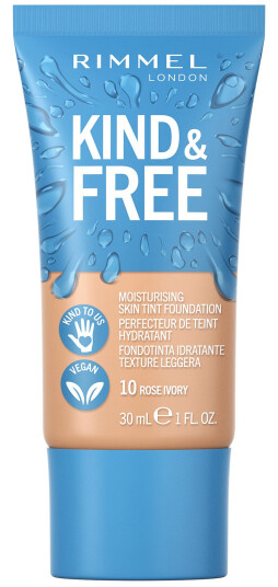 Rimmel Kind & Free Moisturising Skin Tint Foundation 30 ml Rose Ivory - Vegan og Dermatologisk Testet