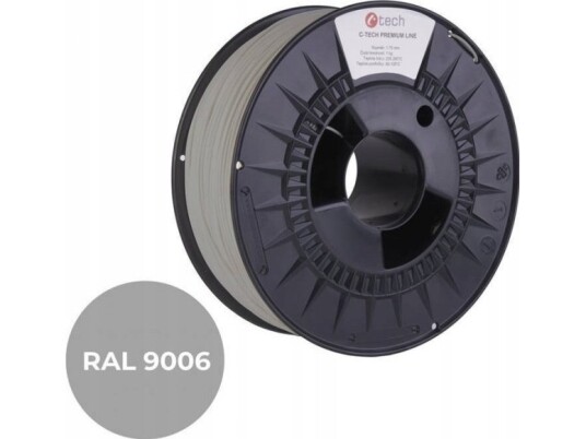 Filament 3D C-Tech Premium Line Petg Ral9006 1,75Mm 1Kg White Aluminium