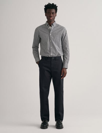 GANT Regular Twill Chinos - Black - 33 x 36 GANT Regular Twill Chinos - Black - 33 x 36
