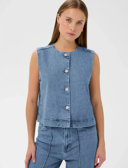 Soaked in Luxury Slrinatina Waistcoat Blue S