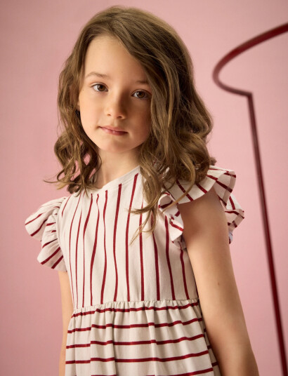 Creamie Dress Ss Stripe Red 92