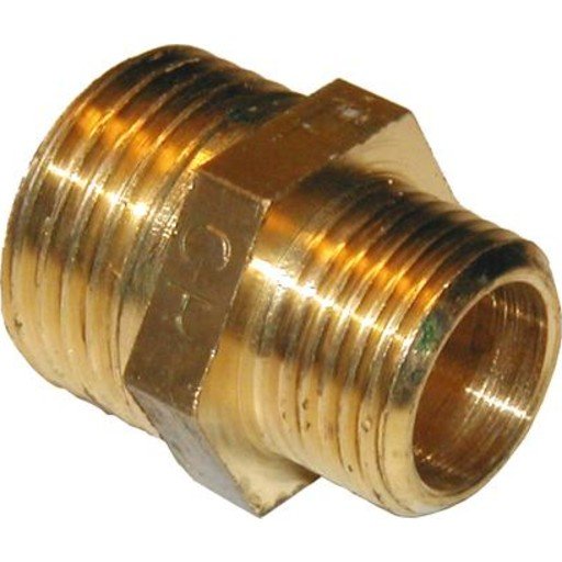 Messing ansatsnippel 3/4" - 1/2"