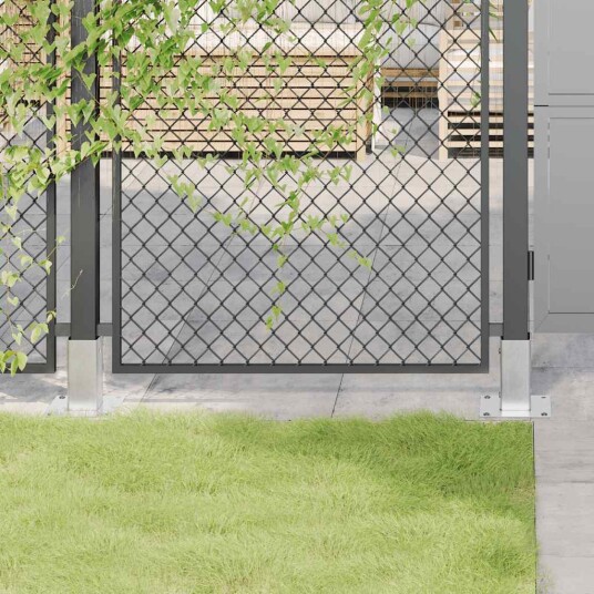 Stolpebunner firkantet 4 stk sølv 71x71 mm galvanisert stål