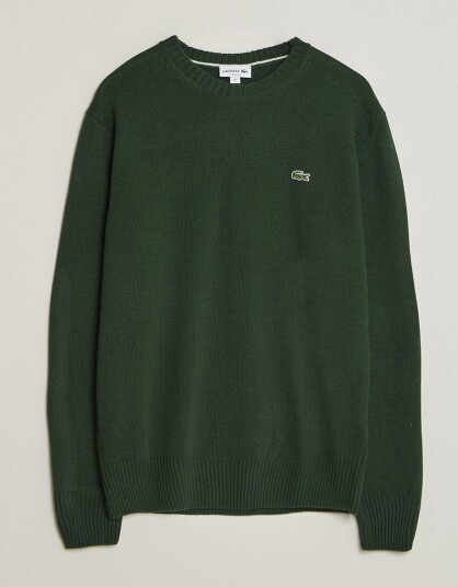 Lacoste Carded Wool Crew Neck Sinople Lacoste Carded Wool Crew Neck Sinople