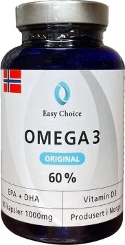 Easy Choice Omega 3 Original 60% kapsler 1000 mg 90 kapsler Easy Choice Omega 3 Original 60% kapsler 1000 mg 90 kapsler