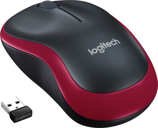 Logitech M185 Trådløs Optisk Trackball Mus Rød med 2.4 GHz