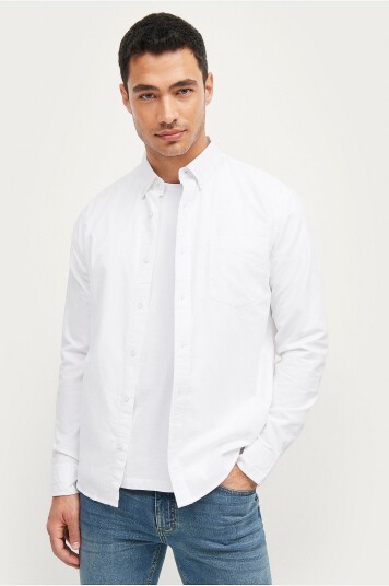 Ellos Collection Skjorte Jake Oxford Hvit