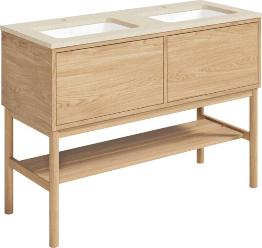 Gustavsberg Ducentic Servantskap med Benramme Lys eik / 120cm Dobbel Beige Royal 1 Hull for Kran Gustavsberg Ducentic Servantskap med Benramme Lys eik / 120cm Dobbel Beige Royal 1 Hull for Kran