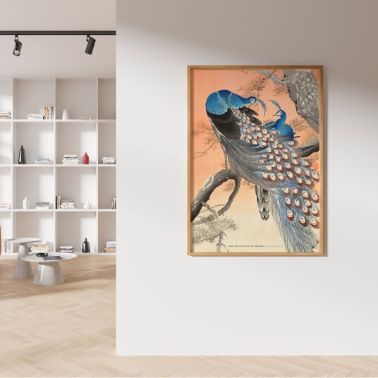 Two Peacocks on Tree Branch av Plakatwerket