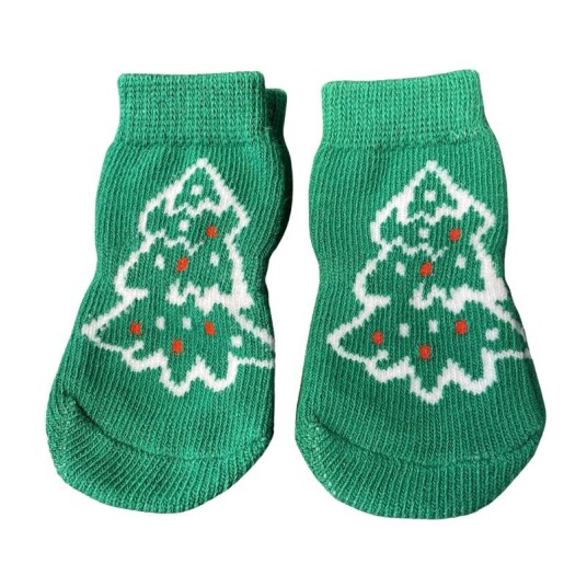 4-Pack Antiskli Hundesokker Juletre