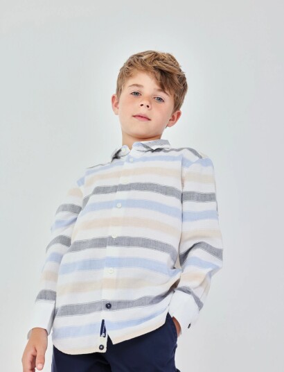 Boboli Shirt Linen Striped For Boy Bci Multi/patterned 122 Boboli Shirt Linen Striped For Boy Bci Multi/patterned 122