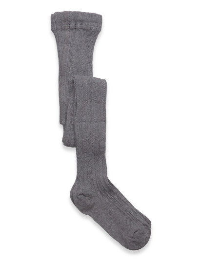 Geggamoja Cable Knitted Stockings Grey Melange Grey 110-116
