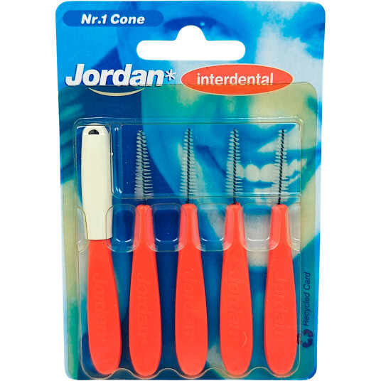 Jordan koniske interdentalbørster 5 pcs. nr. 1 kjegleformet 2-5 mm Jordan koniske interdentalbørster 5 pcs. nr. 1 kjegleformet 2-5 mm