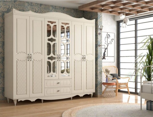Noric Garderobe 210x190 cm - Matt Hvit
