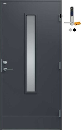 Ytterdør Diplomat Laila Klart Glass med Yale Doorman Classic Home