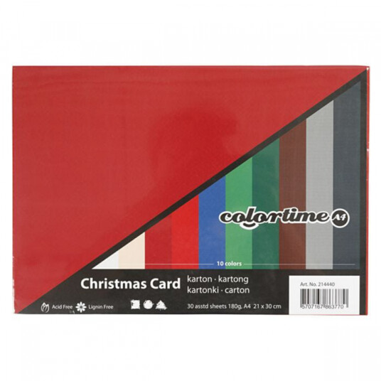 Colortime Farget papir Jul A4 180 g