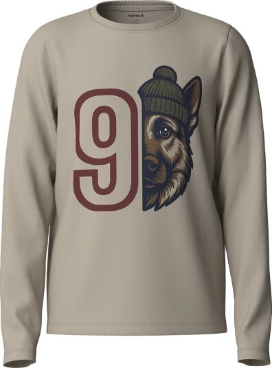 Name It Genser - NkmVux - Øyfossil/9 Dog - Name It - 6 år (116) - Genser Armygrønn Beige Bordeaux Brun