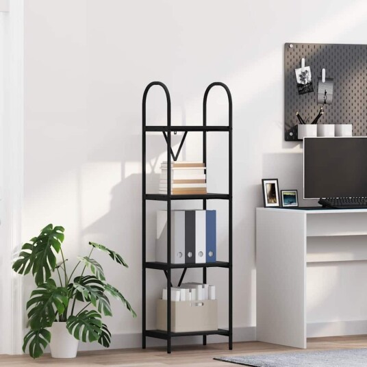  Bokhylle Svart eik 40 x 30 x 146 cm Konstruert tre