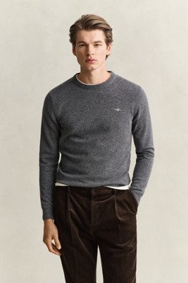 Gant Superfine Lambswool C Neck CHARCOAL MELANGE XL Gant Superfine Lambswool C Neck CHARCOAL MELANGE XL