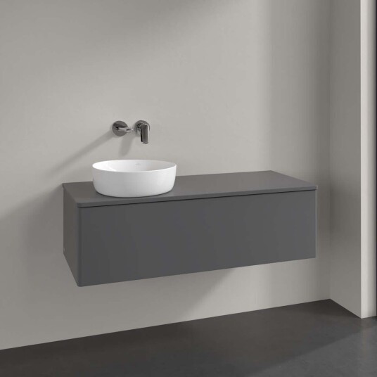 Villeroy & Boch Antao Servantskap med 1 skuff 120x50x36 cm u/lys Antrasitt Matt Villeroy & Boch Antao Servantskap med 1 skuff 120x50x36 cm u/lys Antrasitt Matt