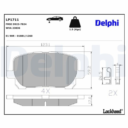 Bremseklosser DELPHI LP1711