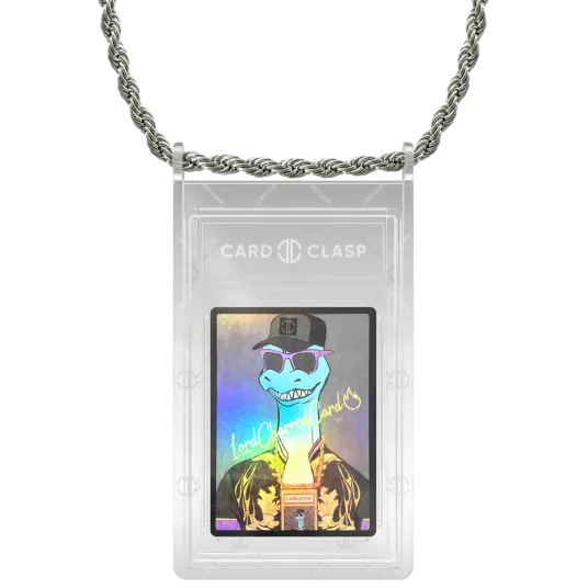Card Clasp Slab Holder Necklace: Comet Clear