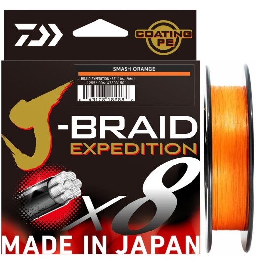 Daiwa J Braid Expedition 150m Smash Orange Daiwa J Braid Expedition 150m Smash Orange