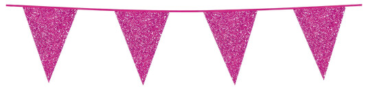 Globos Europe Vimpelgirlander Hot Pink Glitter