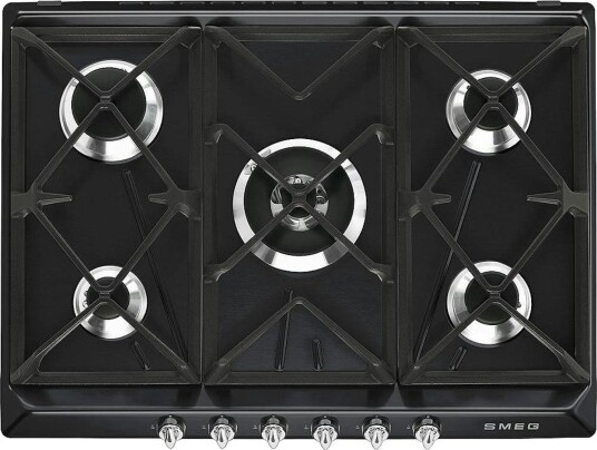 Smeg Victoria 68,5 cm Gasskokeplate med 5 Kokesoner Svart Smeg Victoria 68,5 cm Gasskokeplate med 5 Kokesoner Svart