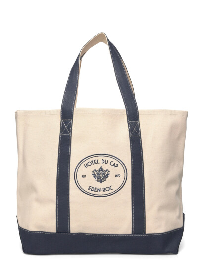 Sporty & Rich Eden Crest Two Tone Tote Cream ONE SIZE Sporty & Rich Eden Crest Two Tone Tote Cream ONE SIZE