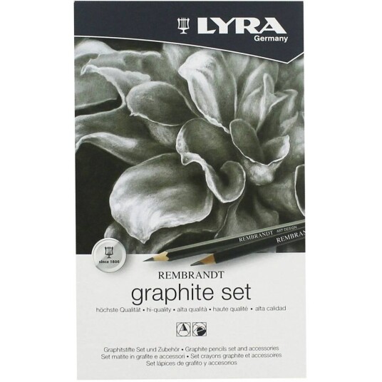 Lyra Rembrandt Grafitt sett Høykvalitets grafittutstyr i metallboks