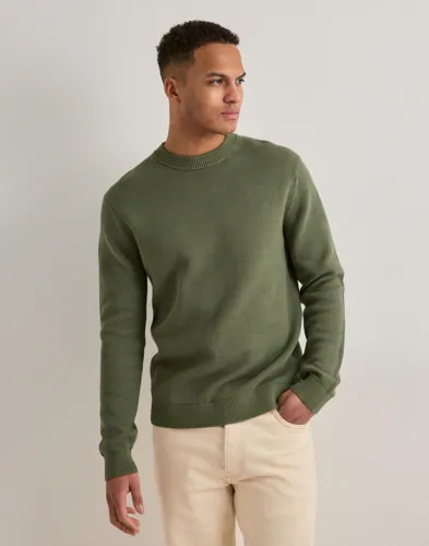 Selected Men Slhdane Ls Knit Structure Crew Neck Strikkegensere Grønn Selected Men Slhdane Ls Knit Structure Crew Neck Strikkegensere Grønn
