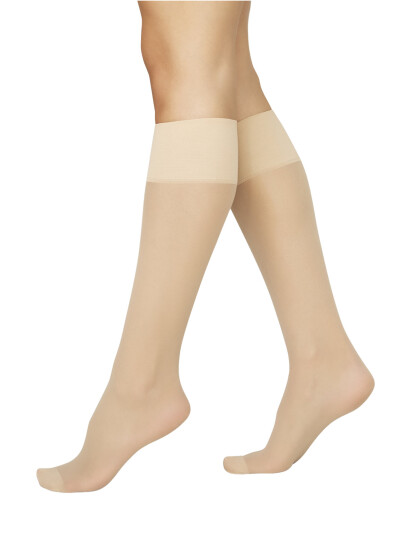Swedish Stockings 2-Pack Elin Premium Knee-Highs - Beige - ONE SIZE
